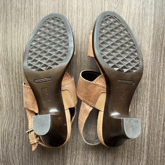 Aerosoles Heelrest Brown Leather Sandals - Picture 3 of 4